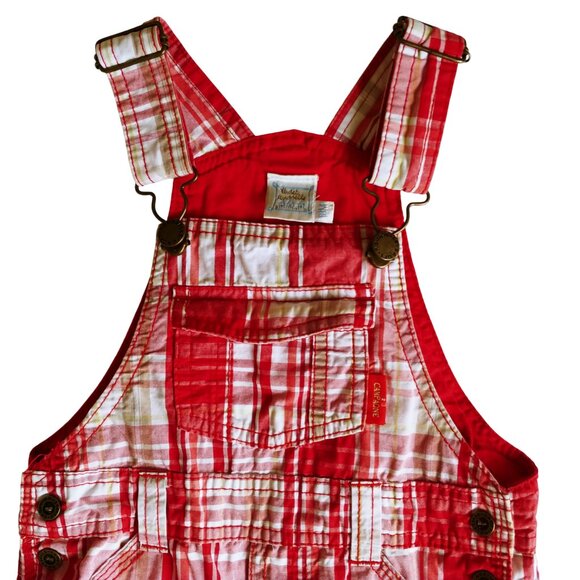 Cadet Rousselle Multiple Pockets Plaid Shortalls 18 Months - Picture 2 of 10